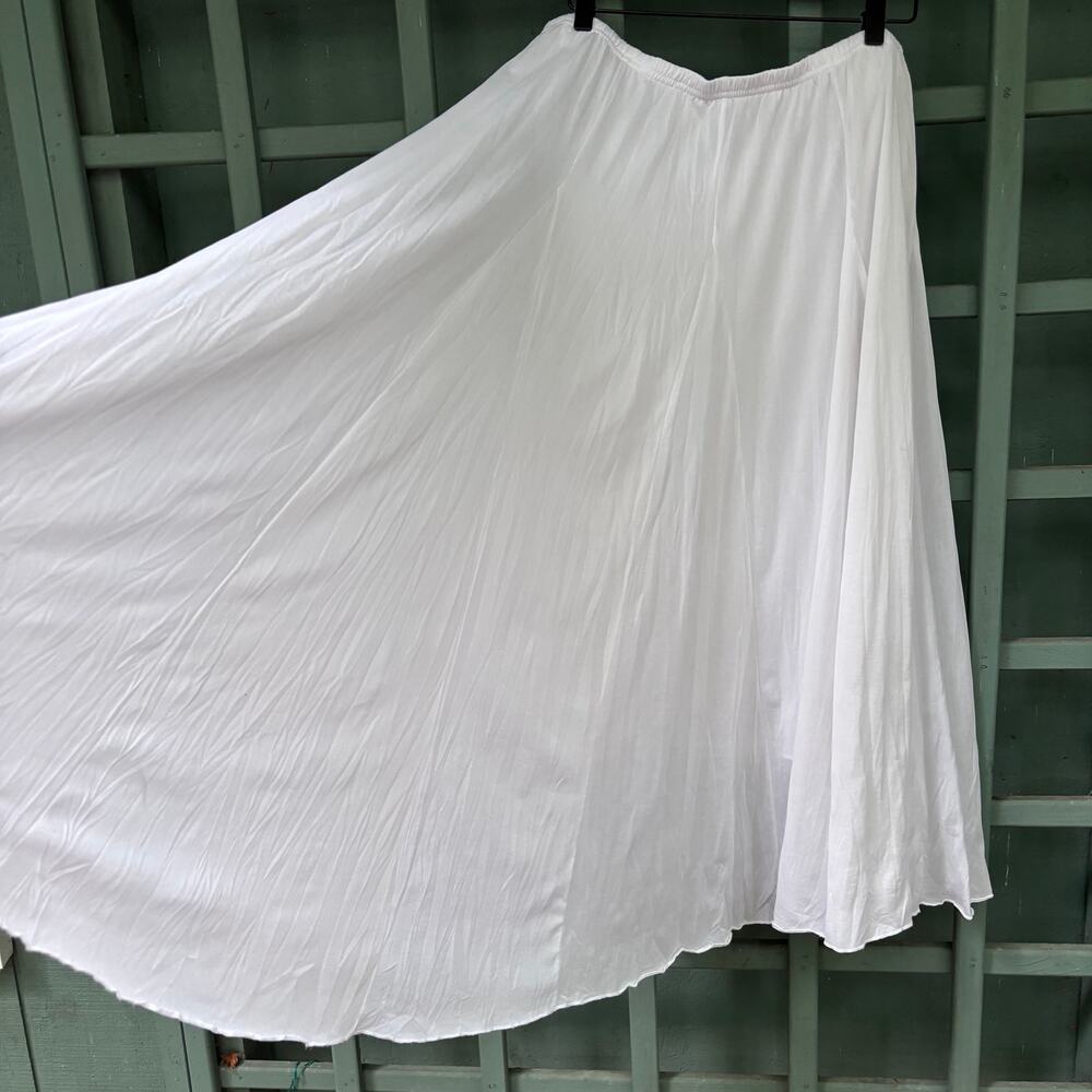 Zac & Rachel White Layered Maxi Skirt SzL Minimalist Romantic Balletcore - Picture 3 of 7